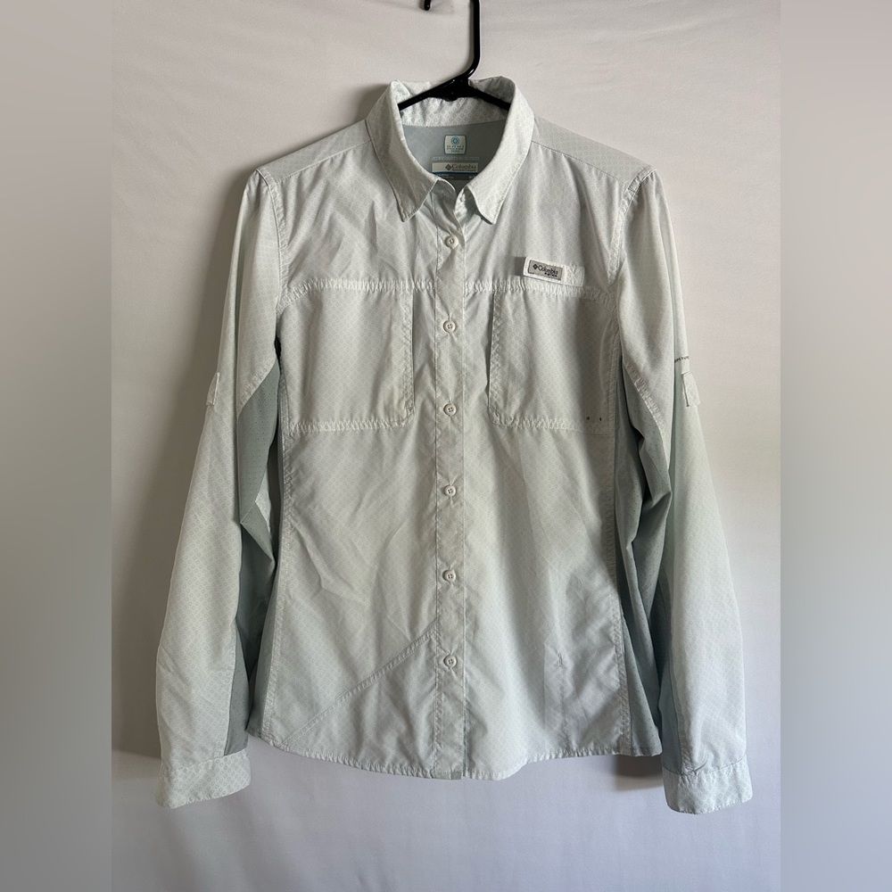 Columbia Vented PFG Fishing Omni Freeze Zero Cooling Womens size M light blue